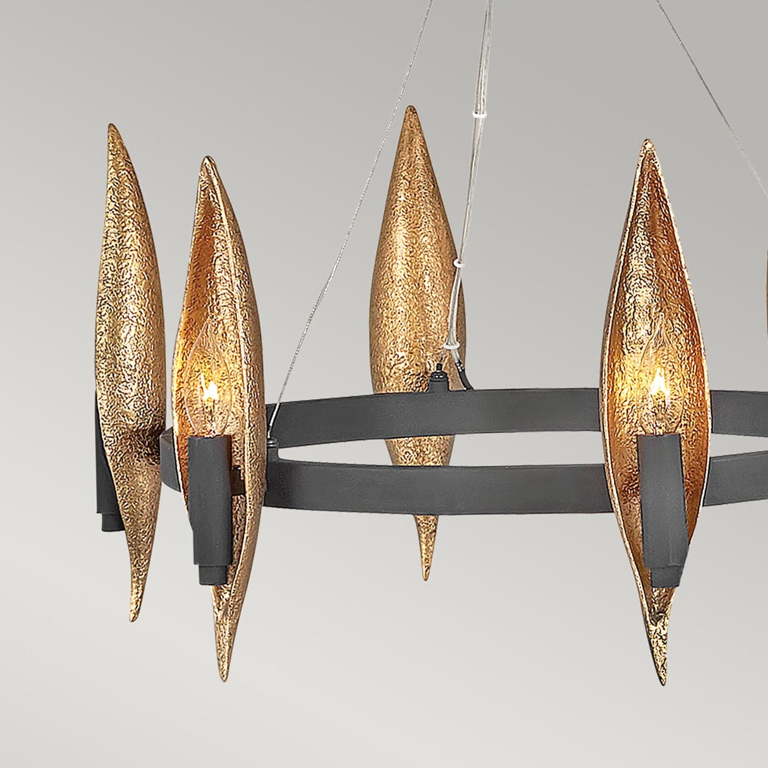 Lampadario Contemporaneo Willow Acciaio Nero Carbone Oro Deluxe Oro 6 Luci E14 in Lampade a sospensione LuceArt - Montecorvino Pugliano, commercioVirtuoso.it
