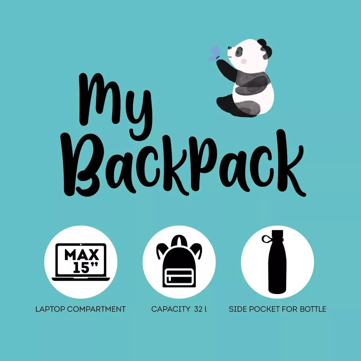 Zaino Panda - My Backpack in Carta Cartoleria Deja Vu - Crotone, commercioVirtuoso.it