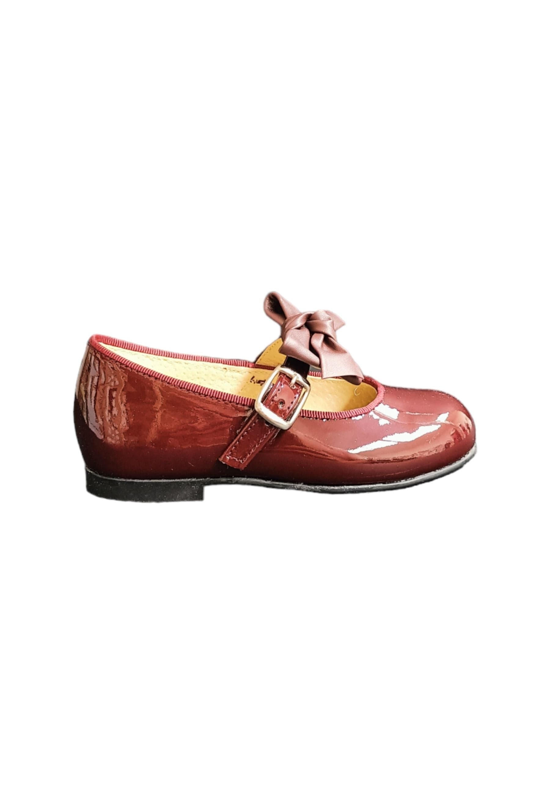 Ballerina bambino Panyno B2601 bordeaux vernice fibbia fiocco estraibile elegance - 6