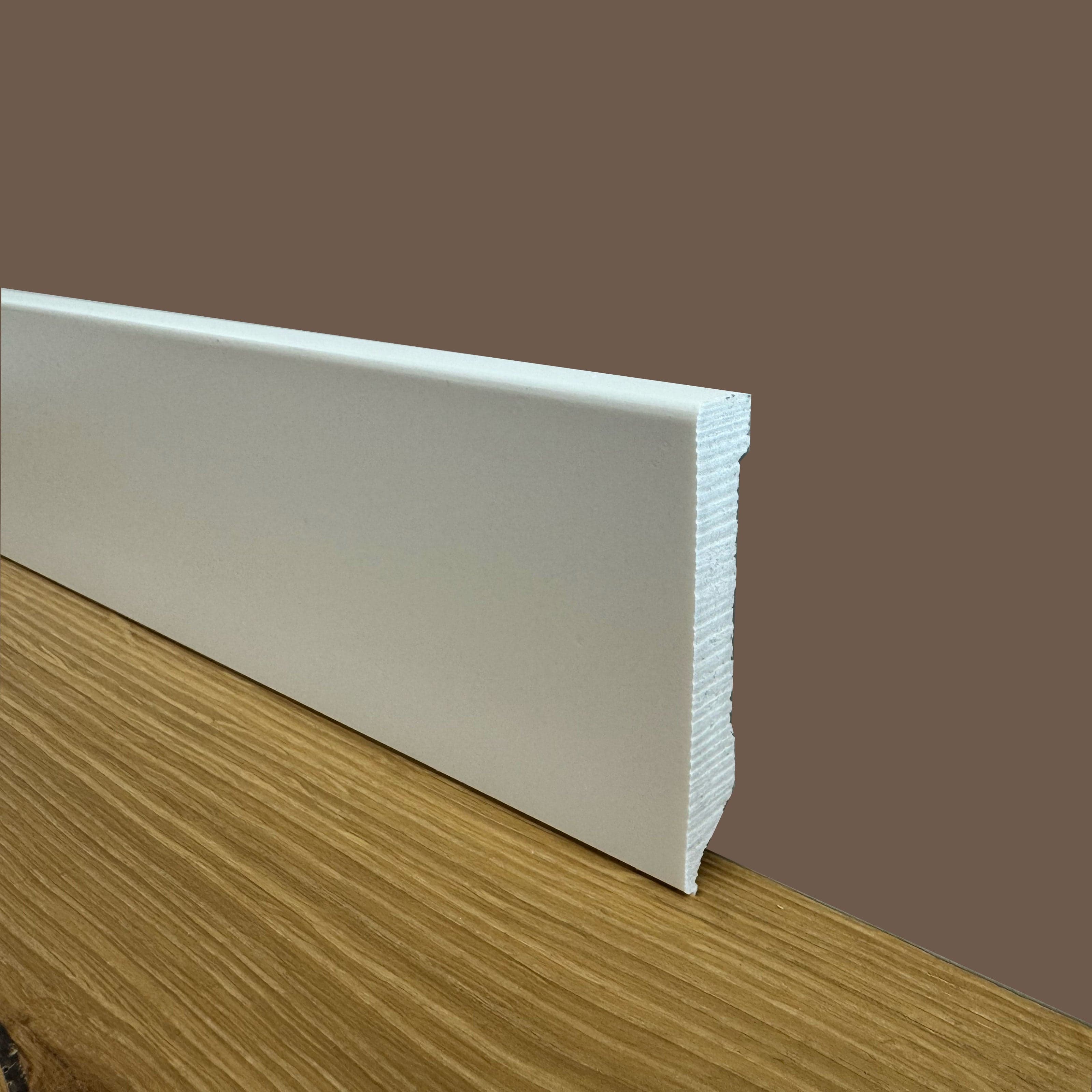 ***FINE SERIE al metro*** Battiscopa Zoccolino "SQUADRATO" in Duropolimero Polistrutturato Bianco 70x10 - Eternal Parquet
