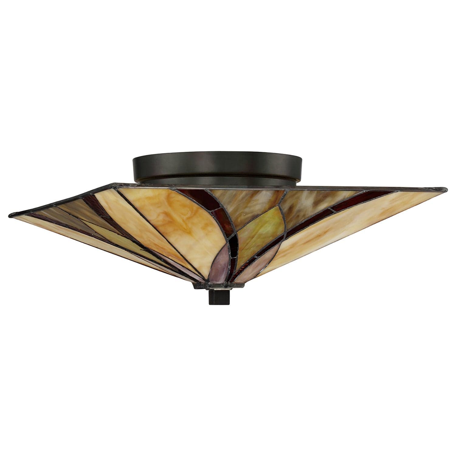 Plafoniera Tiffany Asheville Metallo Bronzo Valiant 2 Luci E27 in Plafoniere LuceArt - Montecorvino Pugliano, commercioVirtuoso.it