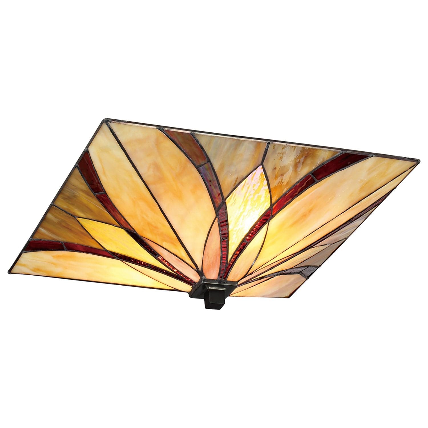 Plafoniera Tiffany Asheville Metallo Bronzo Valiant 2 Luci E27 in Plafoniere LuceArt - Montecorvino Pugliano, commercioVirtuoso.it