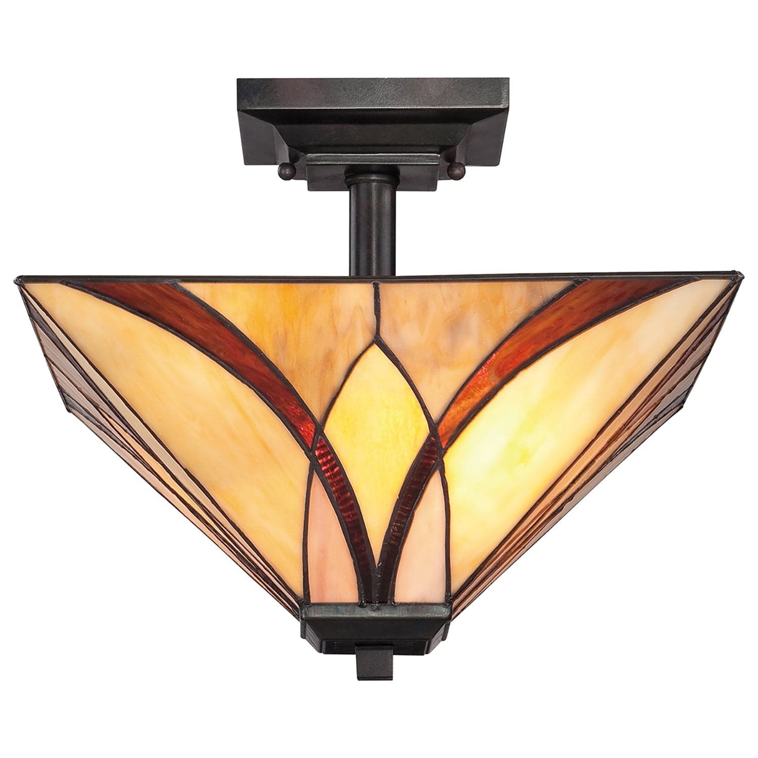 Lampadario Tiffany Asheville Metallo Bronzo Valiant 2 Luci E27 in Lampadari LuceArt - Montecorvino Pugliano, commercioVirtuoso.it