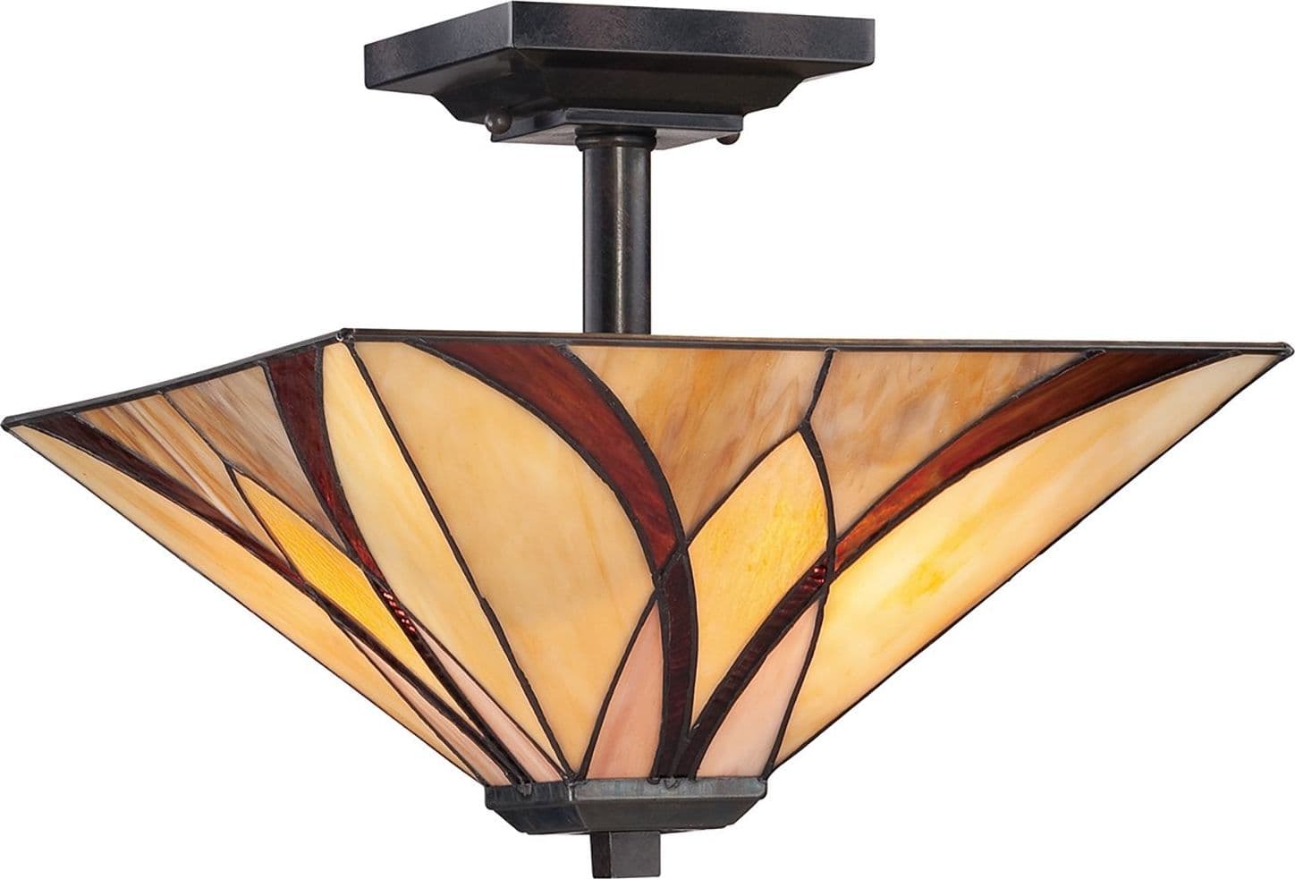 Lampadario Tiffany Asheville Metallo Bronzo Valiant 2 Luci E27 in Lampadari LuceArt - Montecorvino Pugliano, commercioVirtuoso.it