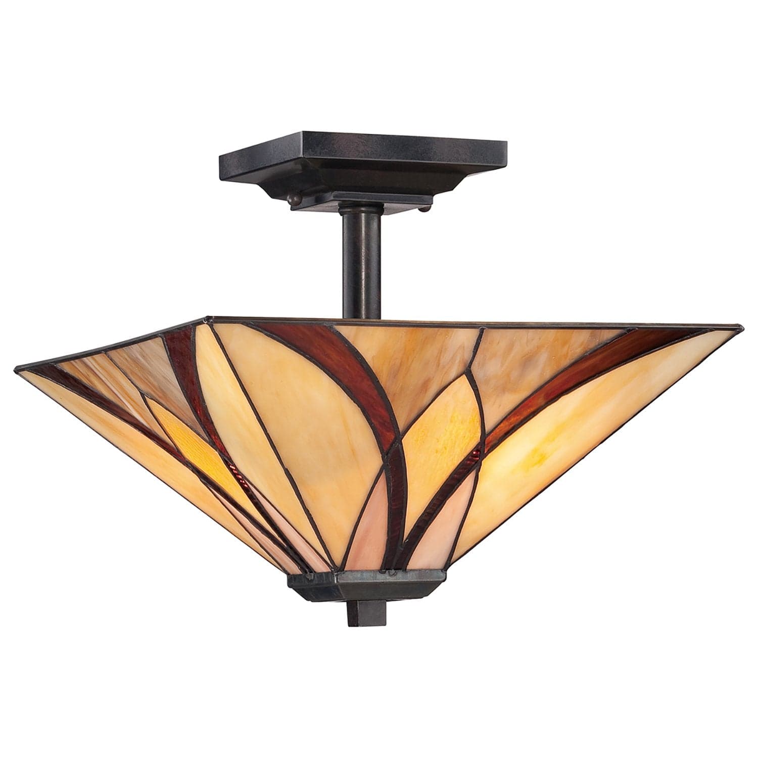 Lampadario Tiffany Asheville Metallo Bronzo Valiant 2 Luci E27 in Lampadari LuceArt - Montecorvino Pugliano, commercioVirtuoso.it