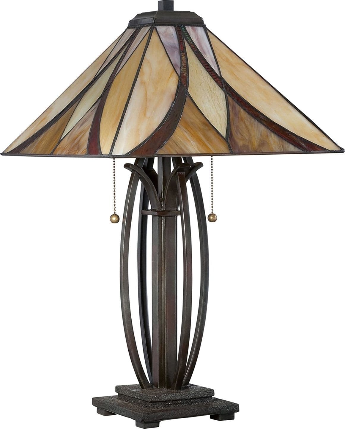 Lampada Da Scrivania Tiffany Asheville Metallo Bronzo Valiant 2 Luci E27 in Lampade da tavolo e abat-jour LuceArt - Montecorvino Pugliano, commercioVirtuoso.it