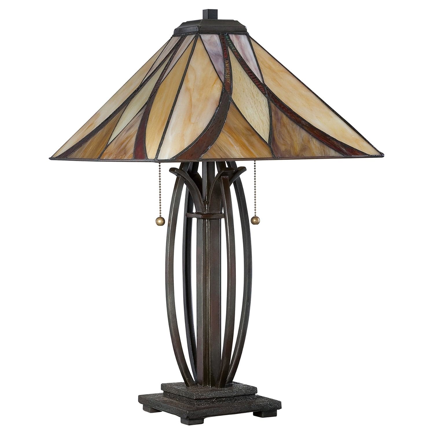 Lampada Da Scrivania Tiffany Asheville Metallo Bronzo Valiant 2 Luci E27 in Lampade da tavolo e abat-jour LuceArt - Montecorvino Pugliano, commercioVirtuoso.it