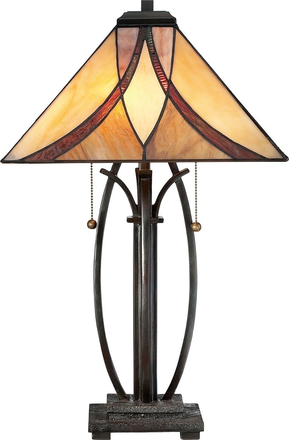 Lampada Da Scrivania Tiffany Asheville Metallo Bronzo Valiant 2 Luci E27 in Lampade da tavolo e abat-jour LuceArt - Montecorvino Pugliano, commercioVirtuoso.it
