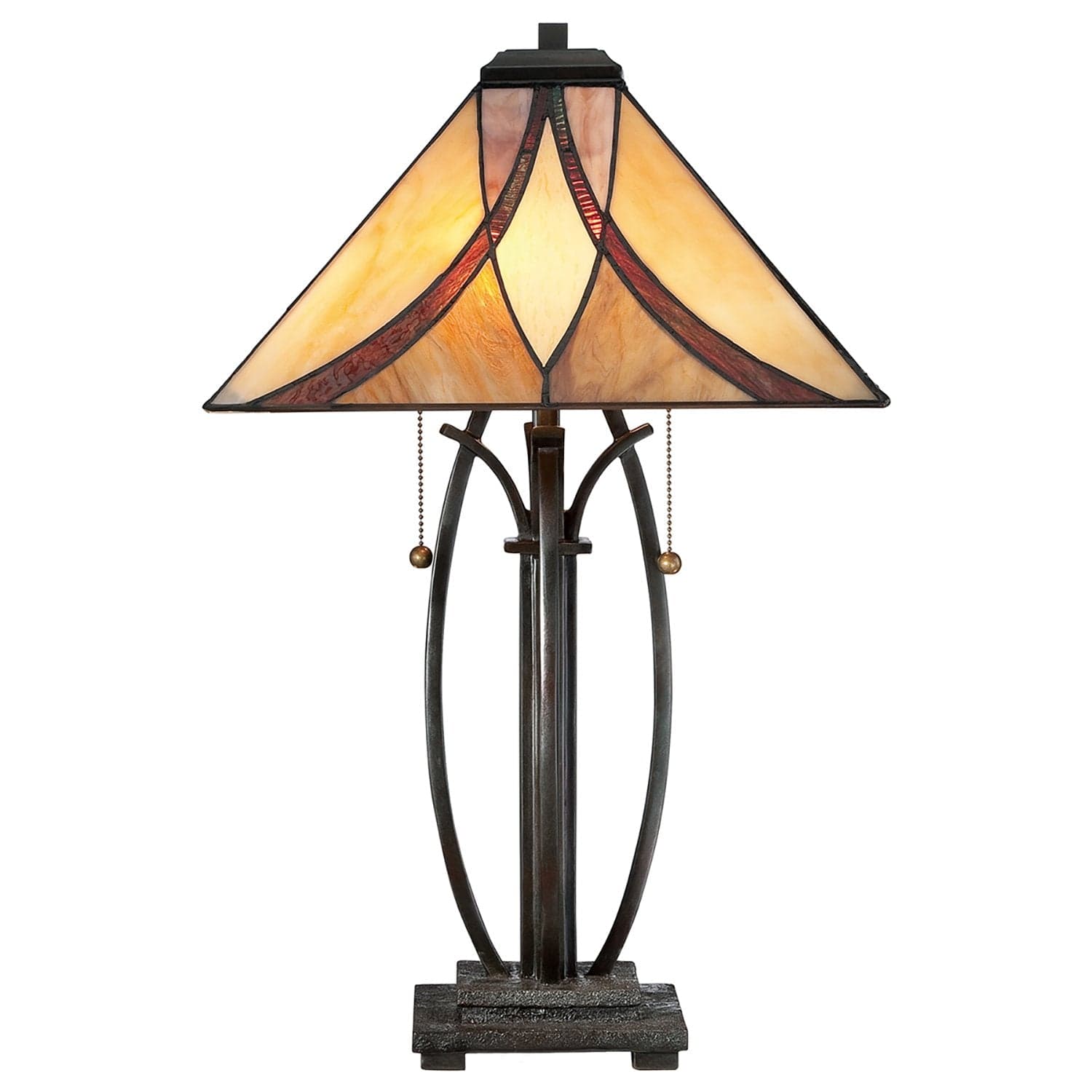 Lampada Da Scrivania Tiffany Asheville Metallo Bronzo Valiant 2 Luci E27 in Lampade da tavolo e abat-jour LuceArt - Montecorvino Pugliano, commercioVirtuoso.it