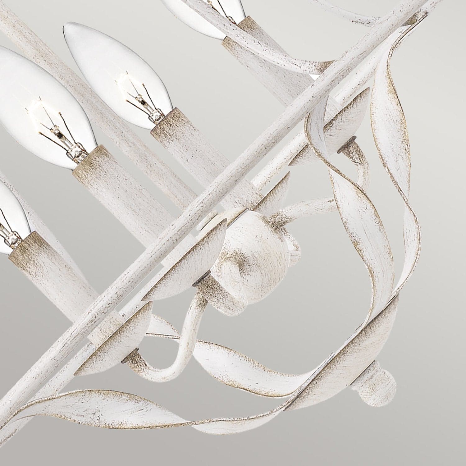 Lampadario Industrial Nordico Bradbury Acciaio Bianco Antico 4 Luci E14 in Lampade a sospensione LuceArt - Montecorvino Pugliano, commercioVirtuoso.it