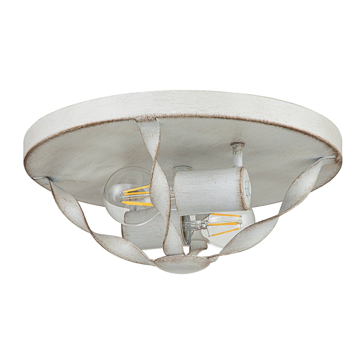 Plafoniera Industrial Nordica Bradbury Acciaio Bianco Antico 2 Luci E14 in Faretti da soffitto LuceArt - Montecorvino Pugliano, commercioVirtuoso.it