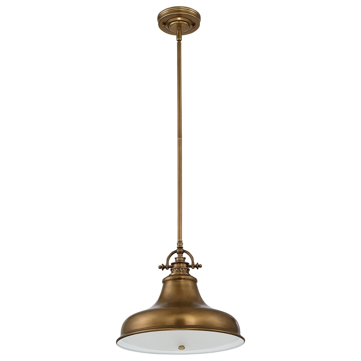 Sospensione Industrial Nordica Emery Metallo Ottone Anticato 1 Luce E27 in Lampade a sospensione LuceArt - Montecorvino Pugliano, commercioVirtuoso.it