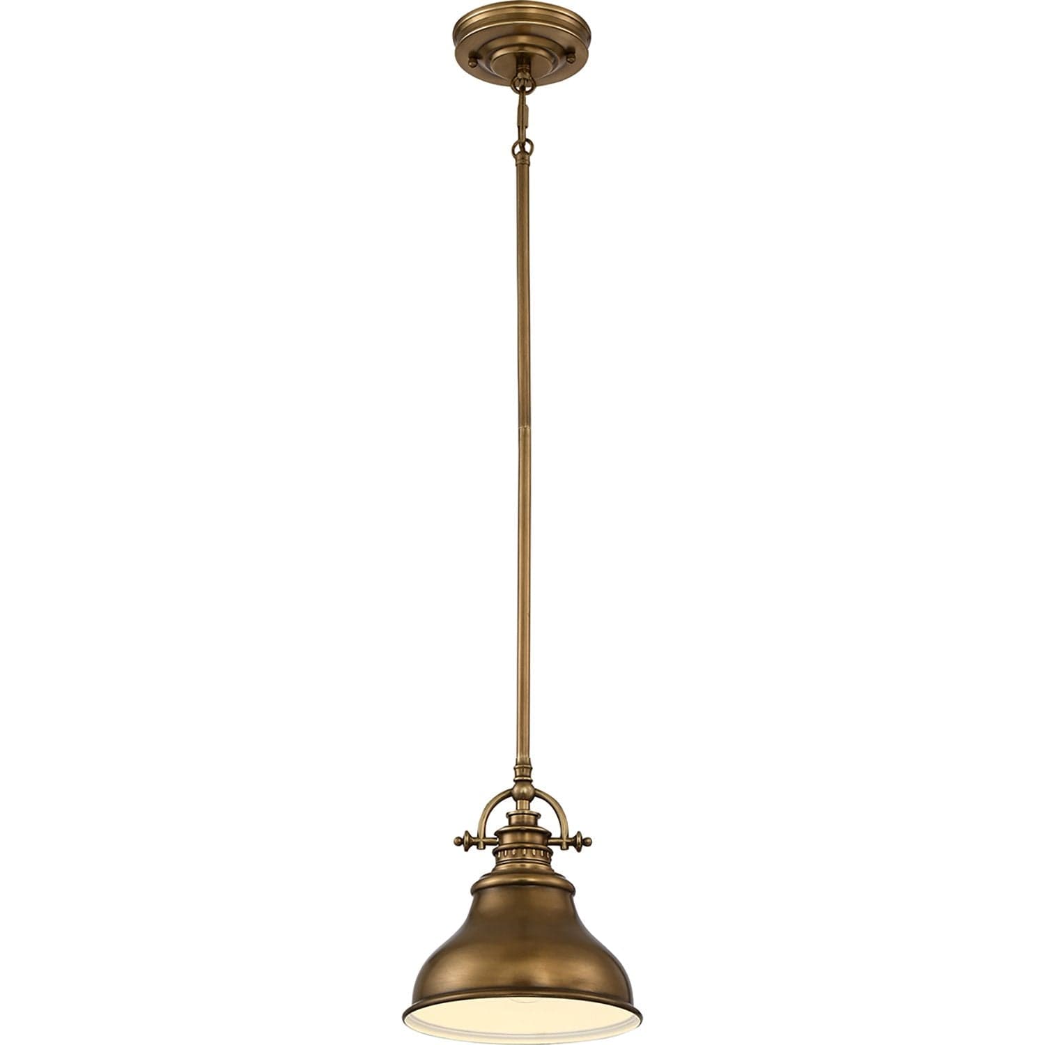 Sospensione Industrial Nordica Emery Metallo Ottone Anticato Piccola 1 Luce E27