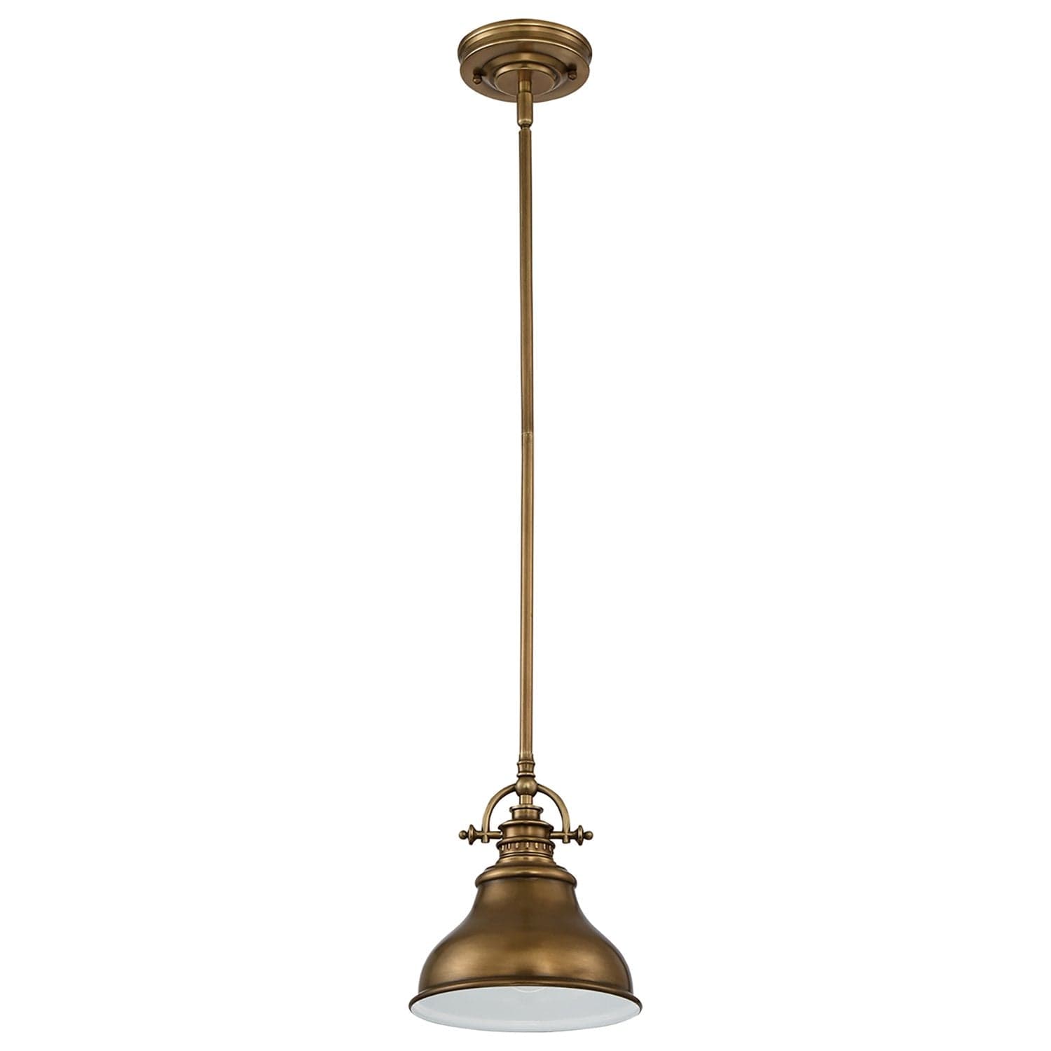 Sospensione Industrial Nordica Emery Metallo Ottone Anticato Piccola 1 Luce E27 in Lampade a sospensione LuceArt - Montecorvino Pugliano, commercioVirtuoso.it