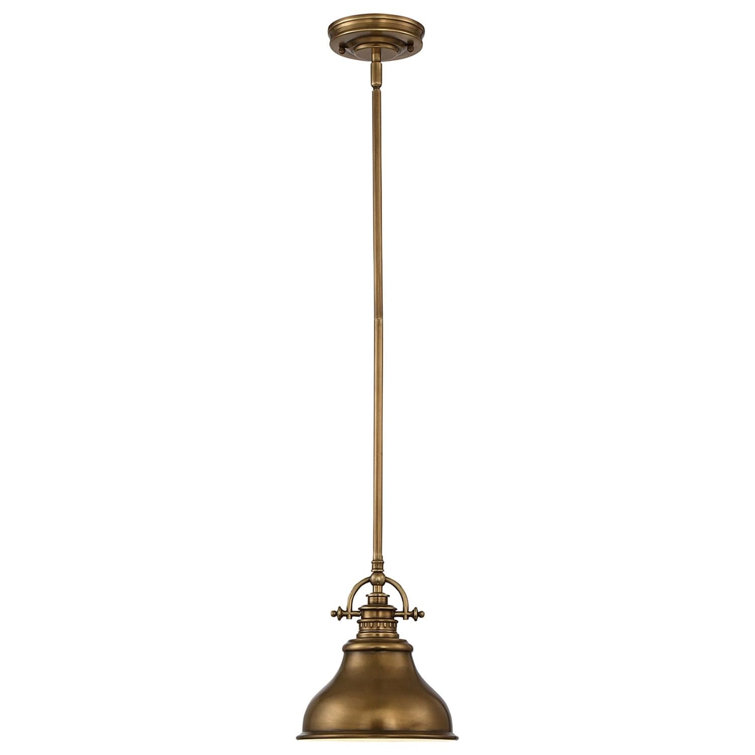 Sospensione Industrial Nordica Emery Metallo Ottone Anticato Piccola 1 Luce E27 in Lampade a sospensione LuceArt - Montecorvino Pugliano, commercioVirtuoso.it