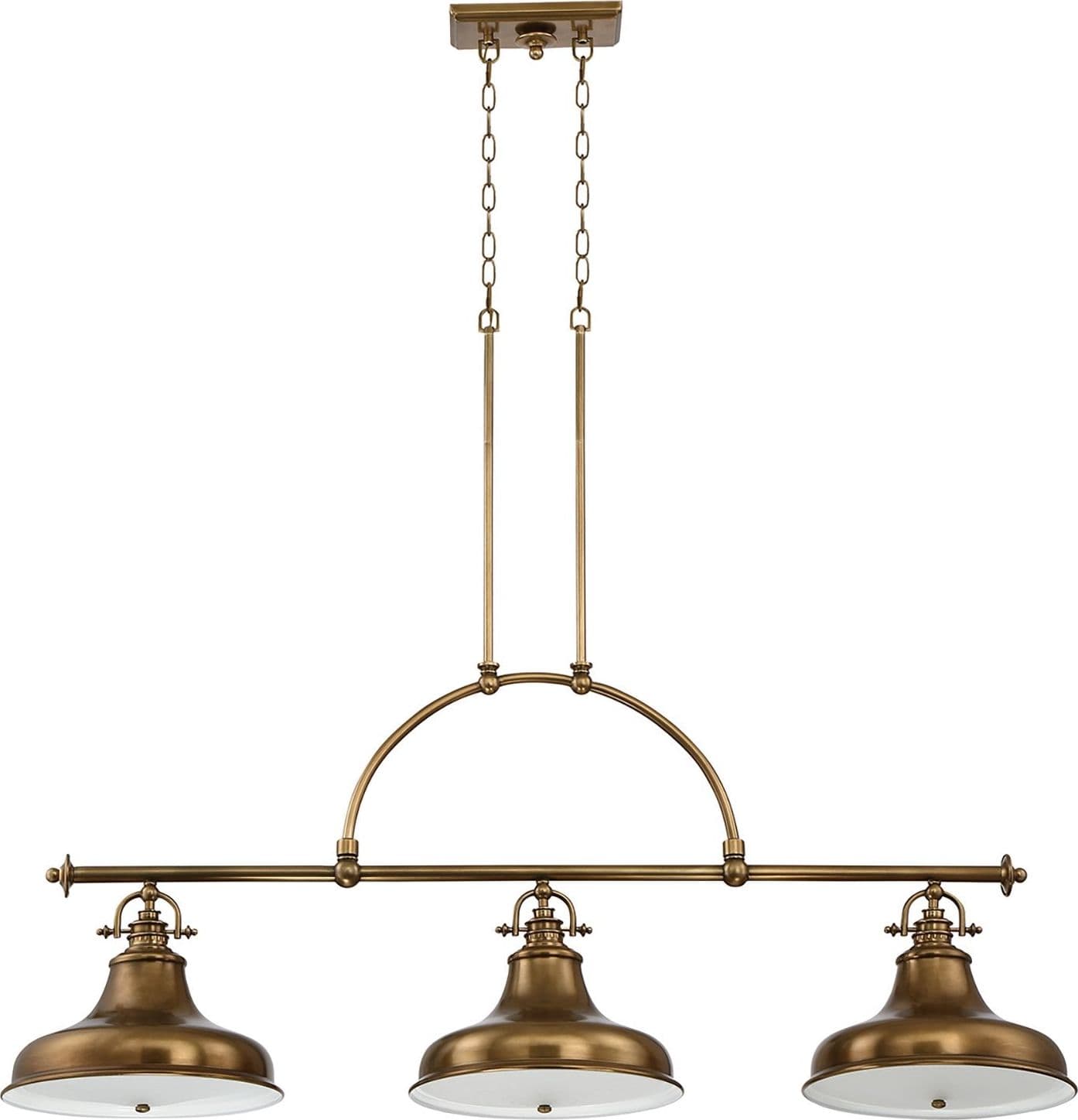 Lampadario Industrial Nordico Emery Metallo Ottone Anticato 3 Luci E27 in Lampade a sospensione LuceArt - Montecorvino Pugliano, commercioVirtuoso.it