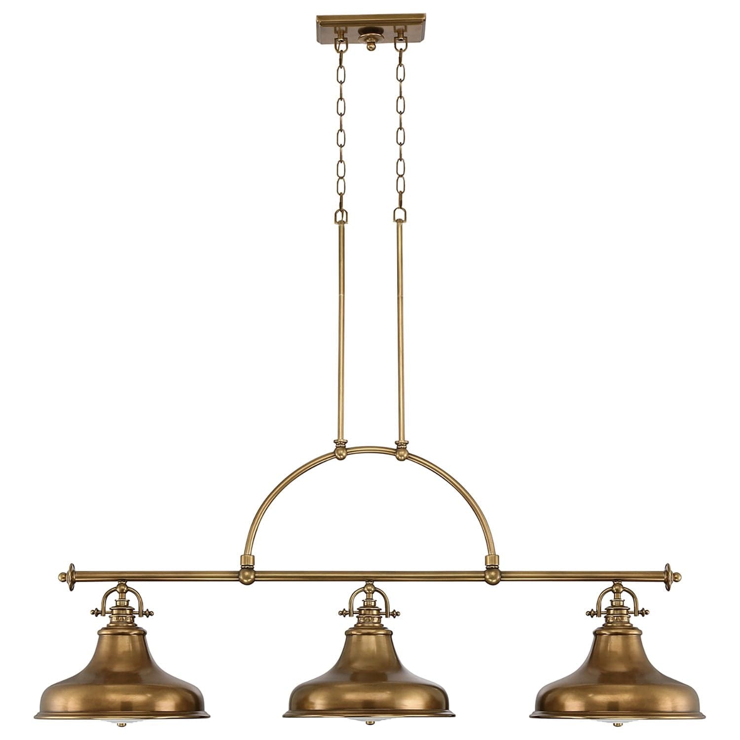 Lampadario Industrial Nordico Emery Metallo Ottone Anticato 3 Luci E27 in Lampade a sospensione LuceArt - Montecorvino Pugliano, commercioVirtuoso.it
