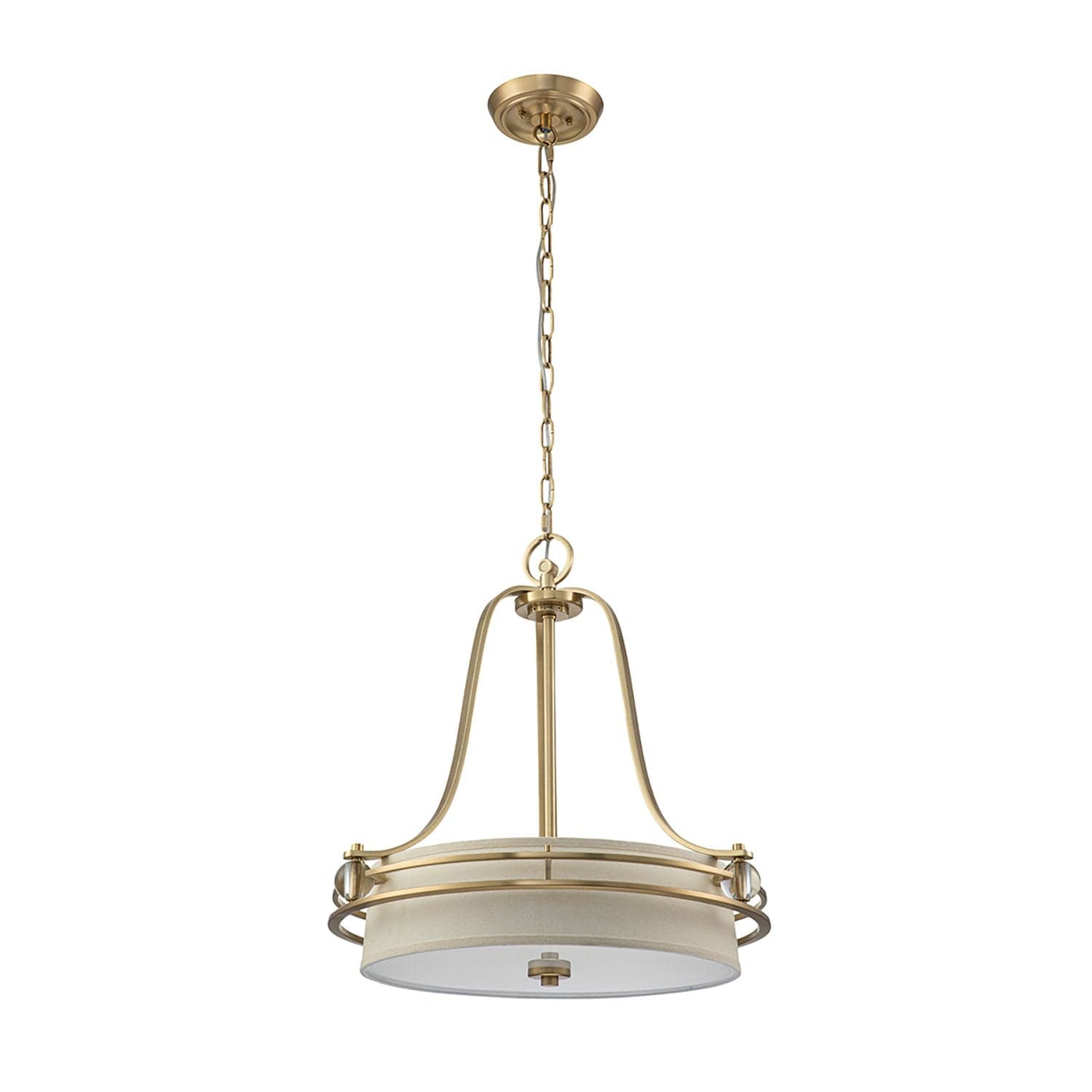 Lampadario Contemporaneo Gotham Metallo Ottone Spazzolato 4 Luci E27 in Lampade a sospensione LuceArt - Montecorvino Pugliano, commercioVirtuoso.it