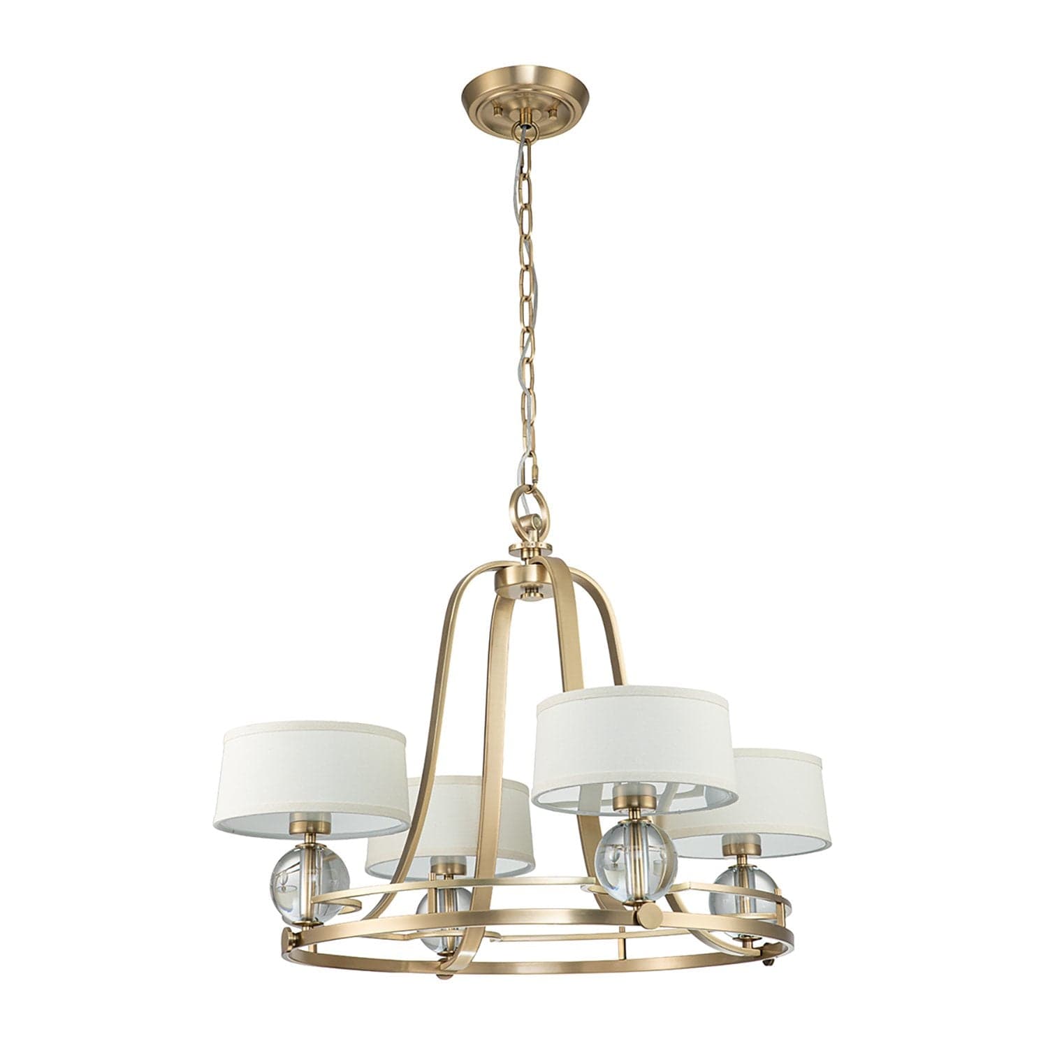 Lampadario Contemporaneo Gotham Metallo Ottone Spazzolato 4 Luci G9 Led 3.5W in Lampadari LuceArt - Montecorvino Pugliano, commercioVirtuoso.it