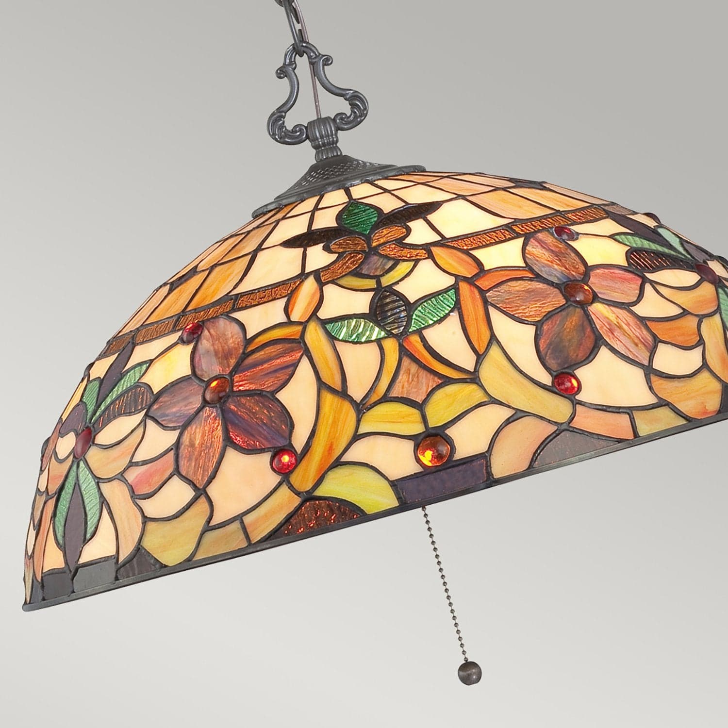Lampadario Tiffany Kami Metallo Bronzo Vintage 3 Luci E27 in Lampade a sospensione LuceArt - Montecorvino Pugliano, commercioVirtuoso.it