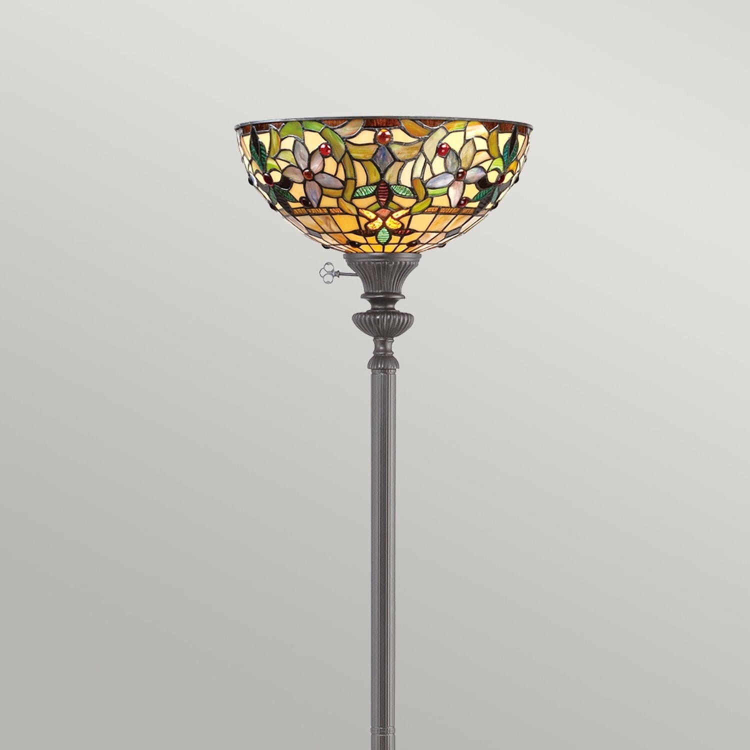 Piantana Tiffany Kami Metallo Bronzo Vintage 1 Luce E27 in Lampade da terra LuceArt - Montecorvino Pugliano, commercioVirtuoso.it
