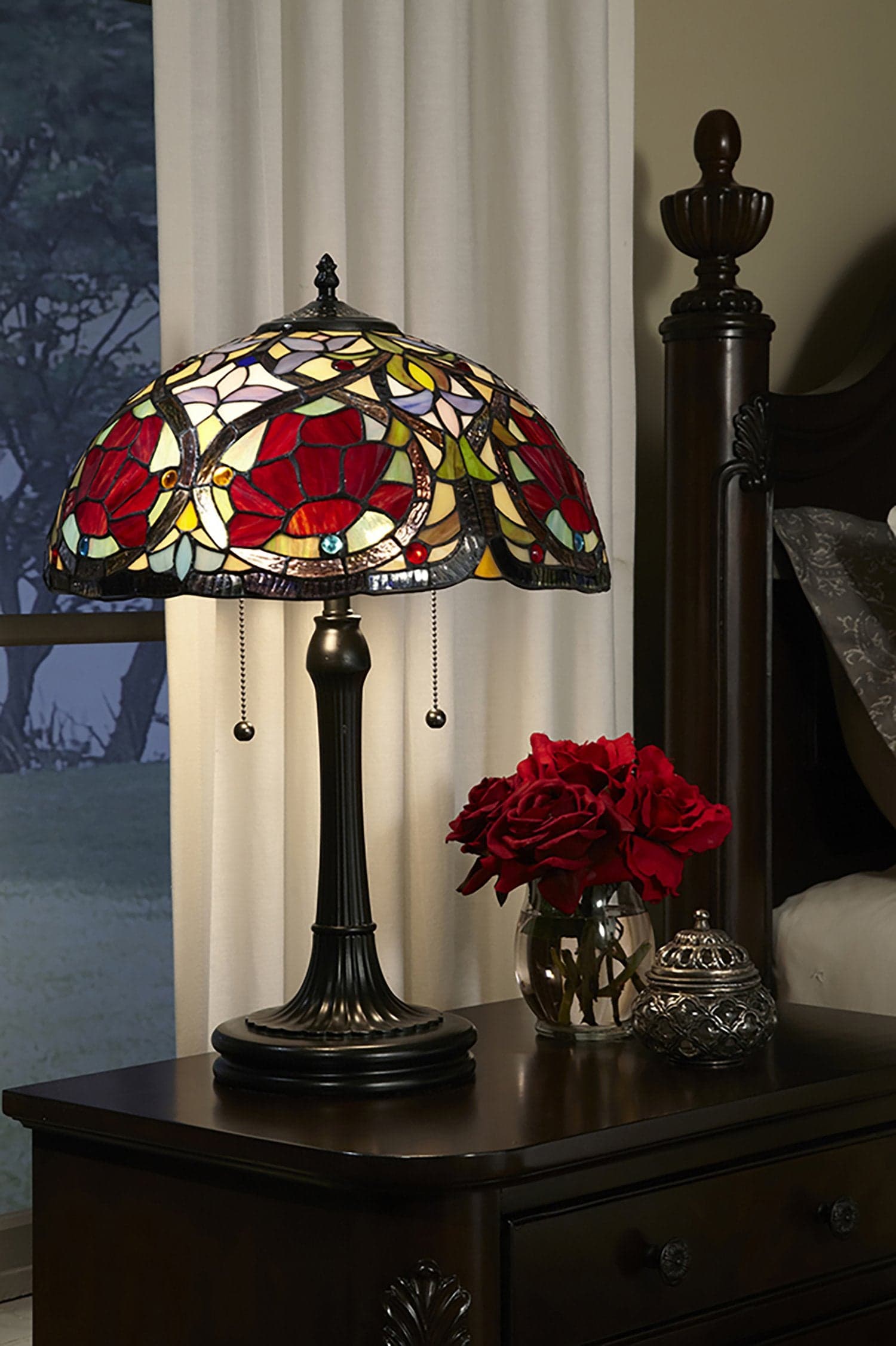 Lampada Da Scrivania Tiffany Larissa Metallo Bronzo Vintage 2 Luci E27 in Lampade da tavolo e abat-jour LuceArt - Montecorvino Pugliano, commercioVirtuoso.it