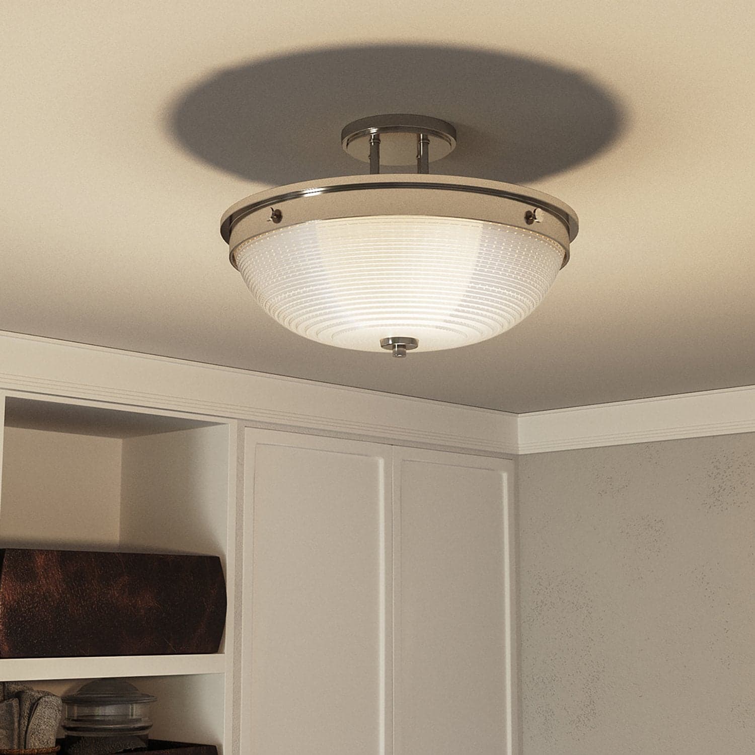 Lampadario Contemporaneo Mantle Vetro Nichel Lucido 2 Luci E27 in Lampade a sospensione LuceArt - Montecorvino Pugliano, commercioVirtuoso.it
