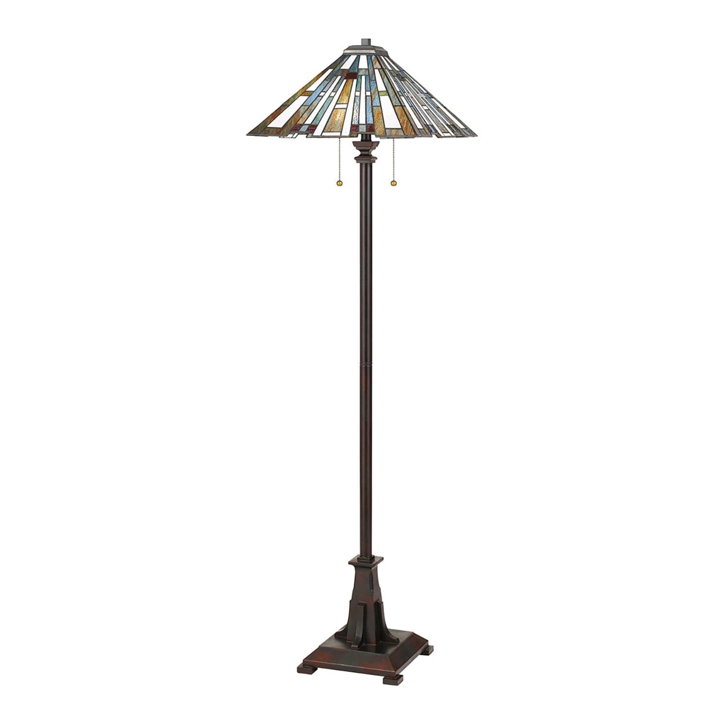 Piantana Tiffany Maybeck Acciaio Bronzo Valiant 2 Luci E27 in Lampade da terra LuceArt - Montecorvino Pugliano, commercioVirtuoso.it