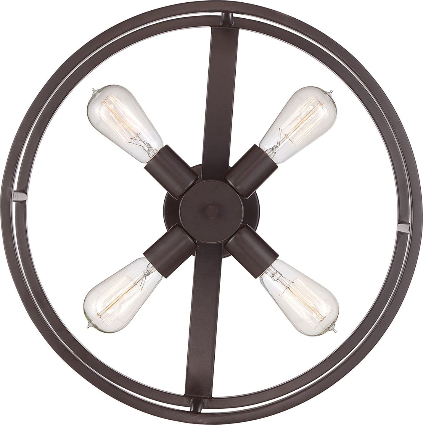 Lampadario Industrial Nordico New Harbor Acciaio Bronzo Western 4 Luci E27 in Lampade a sospensione LuceArt - Montecorvino Pugliano, commercioVirtuoso.it