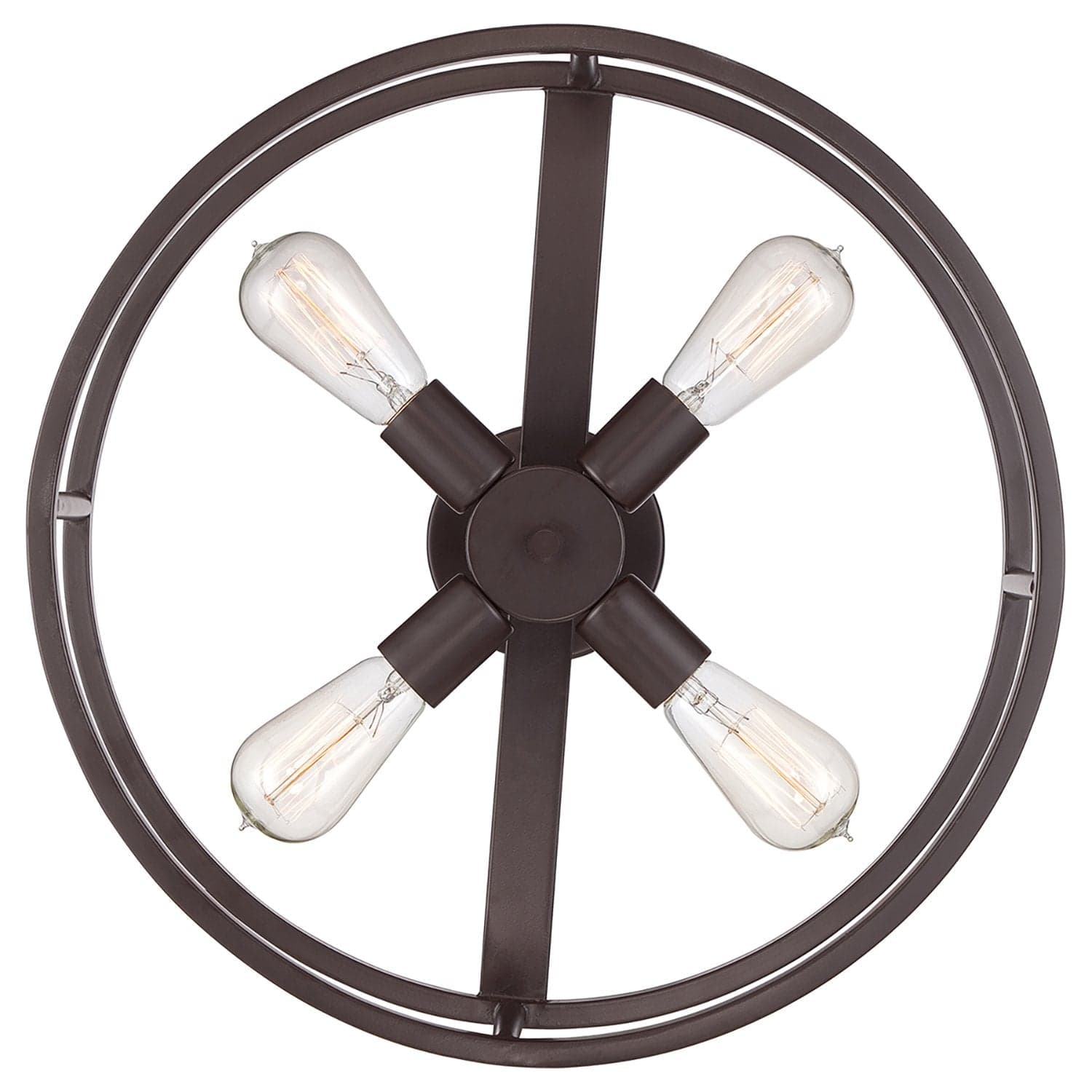 Lampadario Industrial Nordico New Harbor Acciaio Bronzo Western 4 Luci E27 in Lampade a sospensione LuceArt - Montecorvino Pugliano, commercioVirtuoso.it