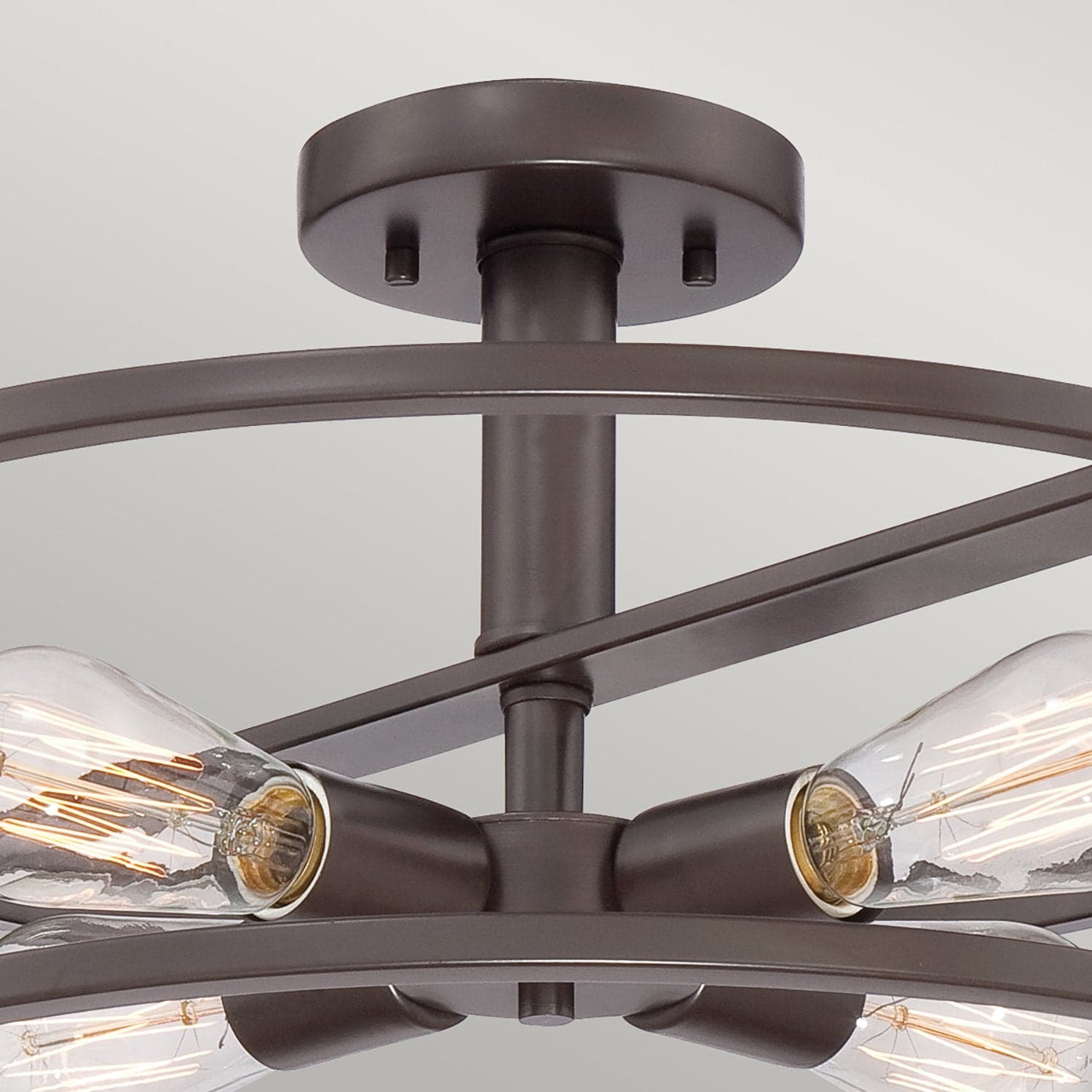 Lampadario Industrial Nordico New Harbor Acciaio Bronzo Western 4 Luci E27 in Lampade a sospensione LuceArt - Montecorvino Pugliano, commercioVirtuoso.it
