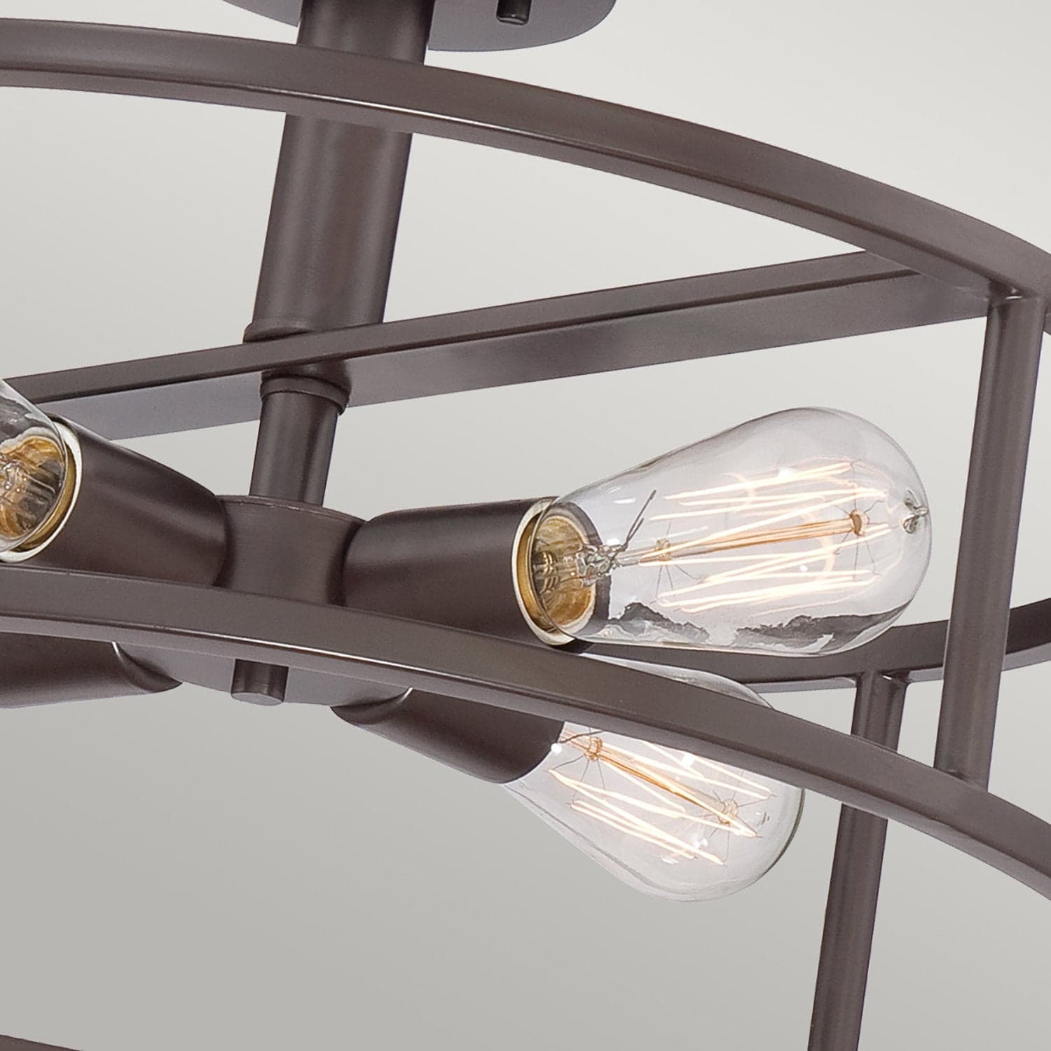 Lampadario Industrial Nordico New Harbor Acciaio Bronzo Western 4 Luci E27 in Lampade a sospensione LuceArt - Montecorvino Pugliano, commercioVirtuoso.it