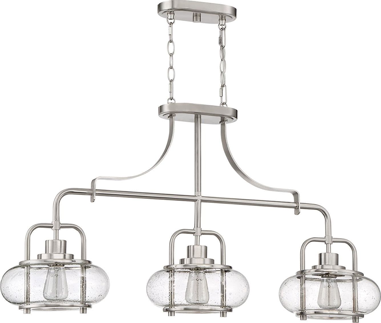 Lampadario Industrial Trilogy Metallo Nichel 3 Luci E27 3 Diffusori in Lampade a sospensione LuceArt - Montecorvino Pugliano, commercioVirtuoso.it