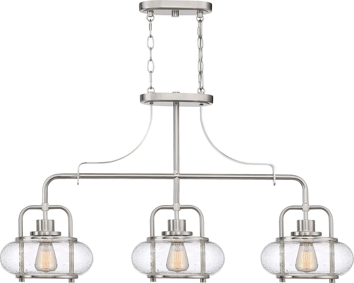 Lampadario Industrial Trilogy Metallo Nichel 3 Luci E27 3 Diffusori in Lampade a sospensione LuceArt - Montecorvino Pugliano, commercioVirtuoso.it