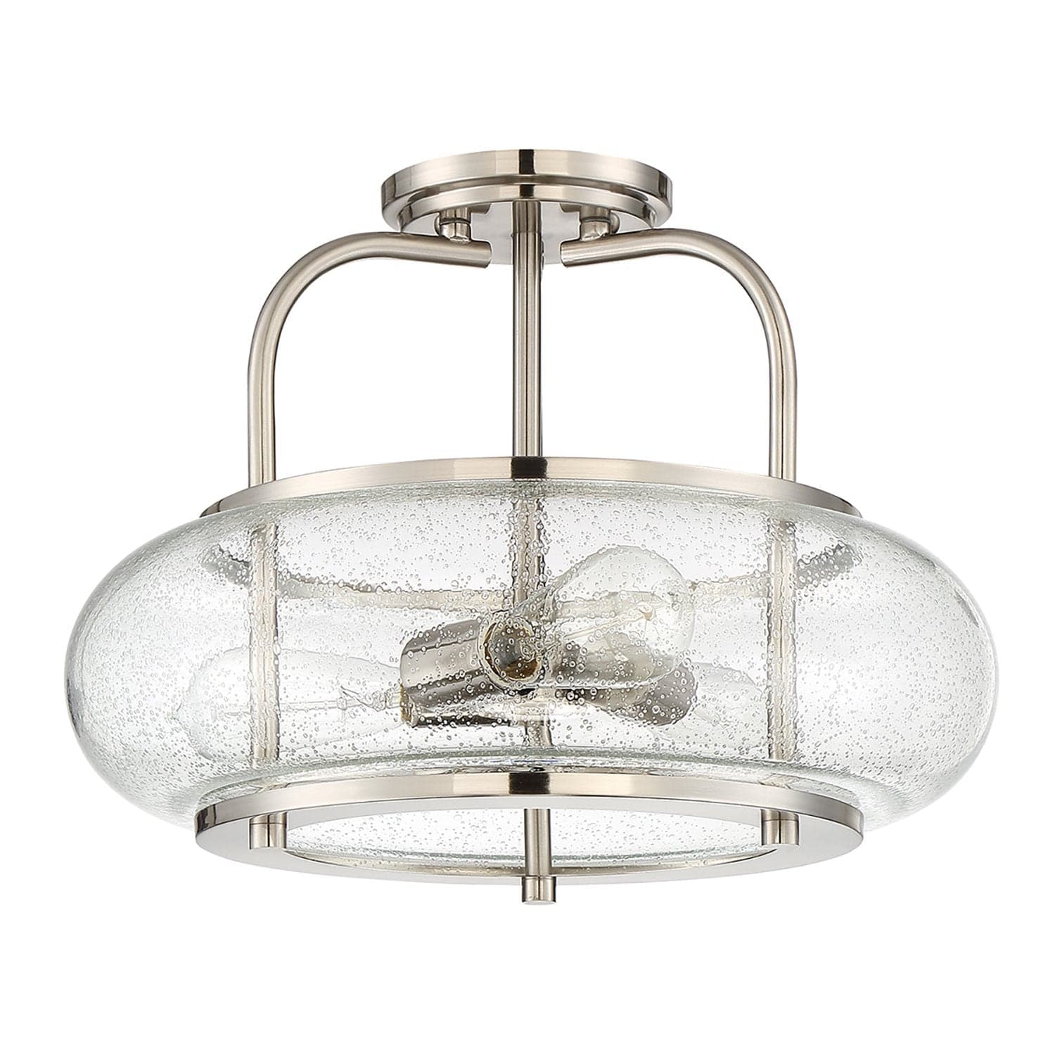 Lampadario Industrial Nordico Trilogy Metallo Nichel Spazzolato 3 Luci E27 in Lampade a sospensione LuceArt - Montecorvino Pugliano, commercioVirtuoso.it