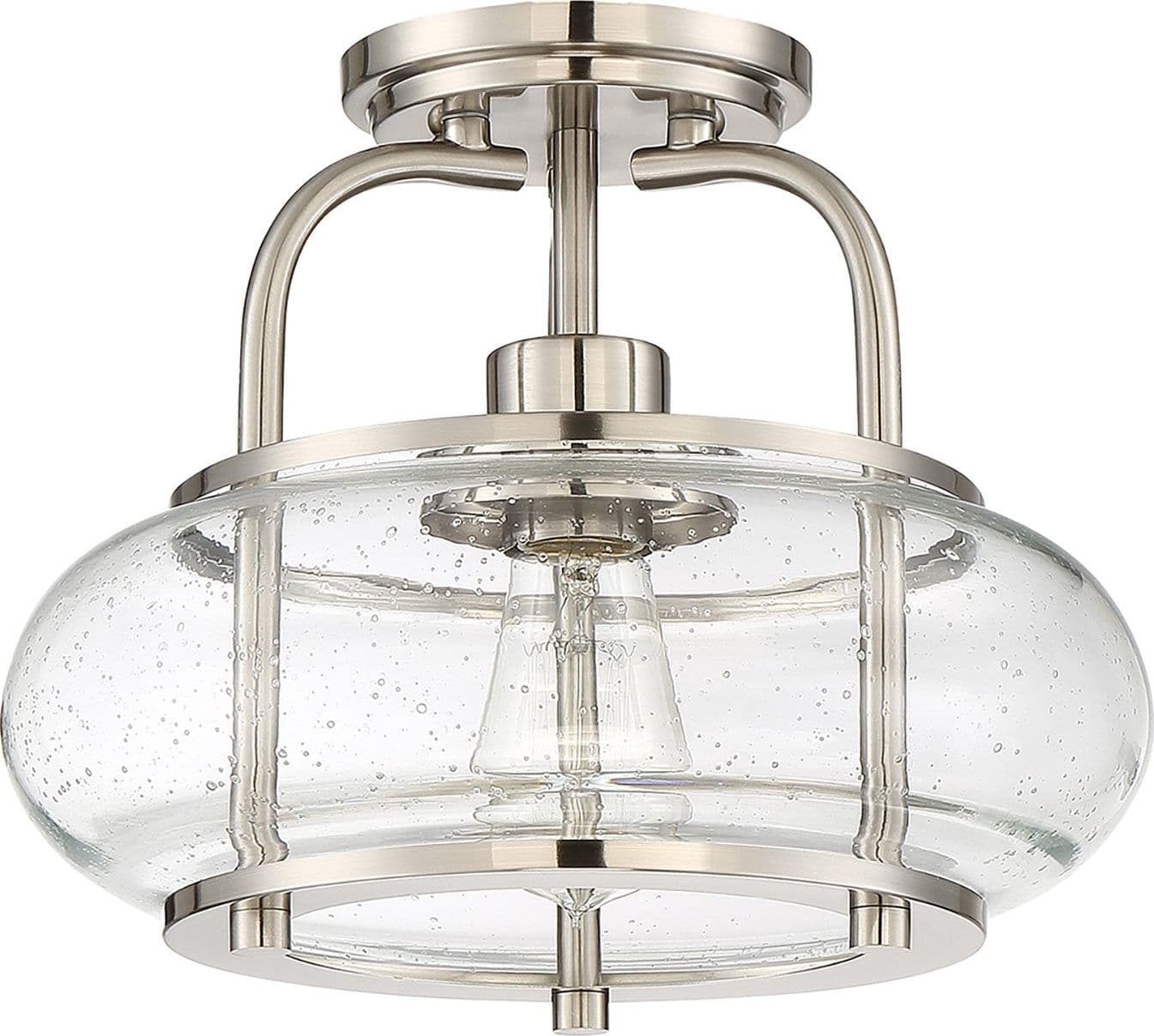Sospensione Industrial Nordica Trilogy Metallo Nichel Spazzolato 1 Luce E27 in Lampade a sospensione LuceArt - Montecorvino Pugliano, commercioVirtuoso.it