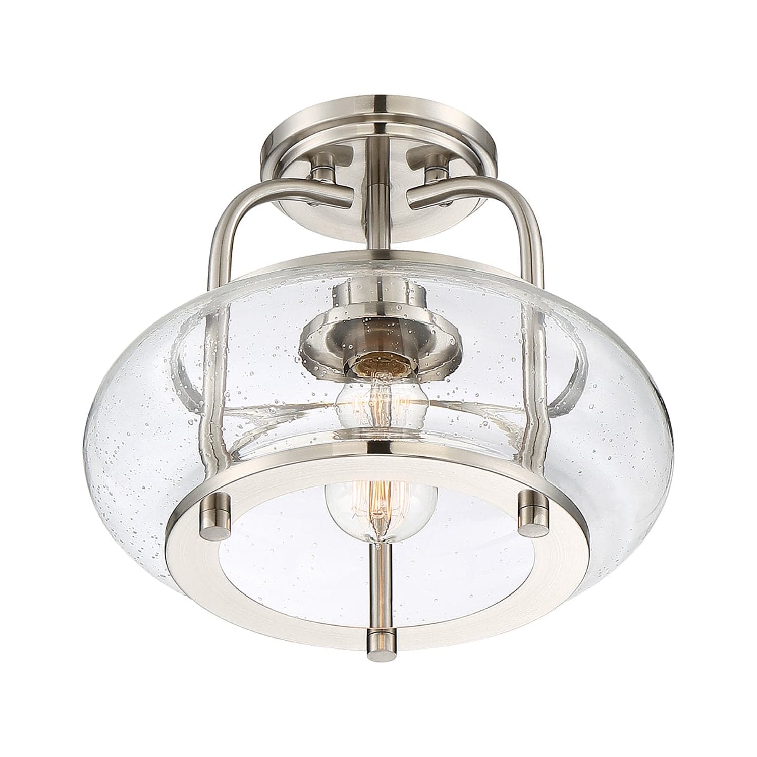 Sospensione Industrial Nordica Trilogy Metallo Nichel Spazzolato 1 Luce E27 in Lampade a sospensione LuceArt - Montecorvino Pugliano, commercioVirtuoso.it