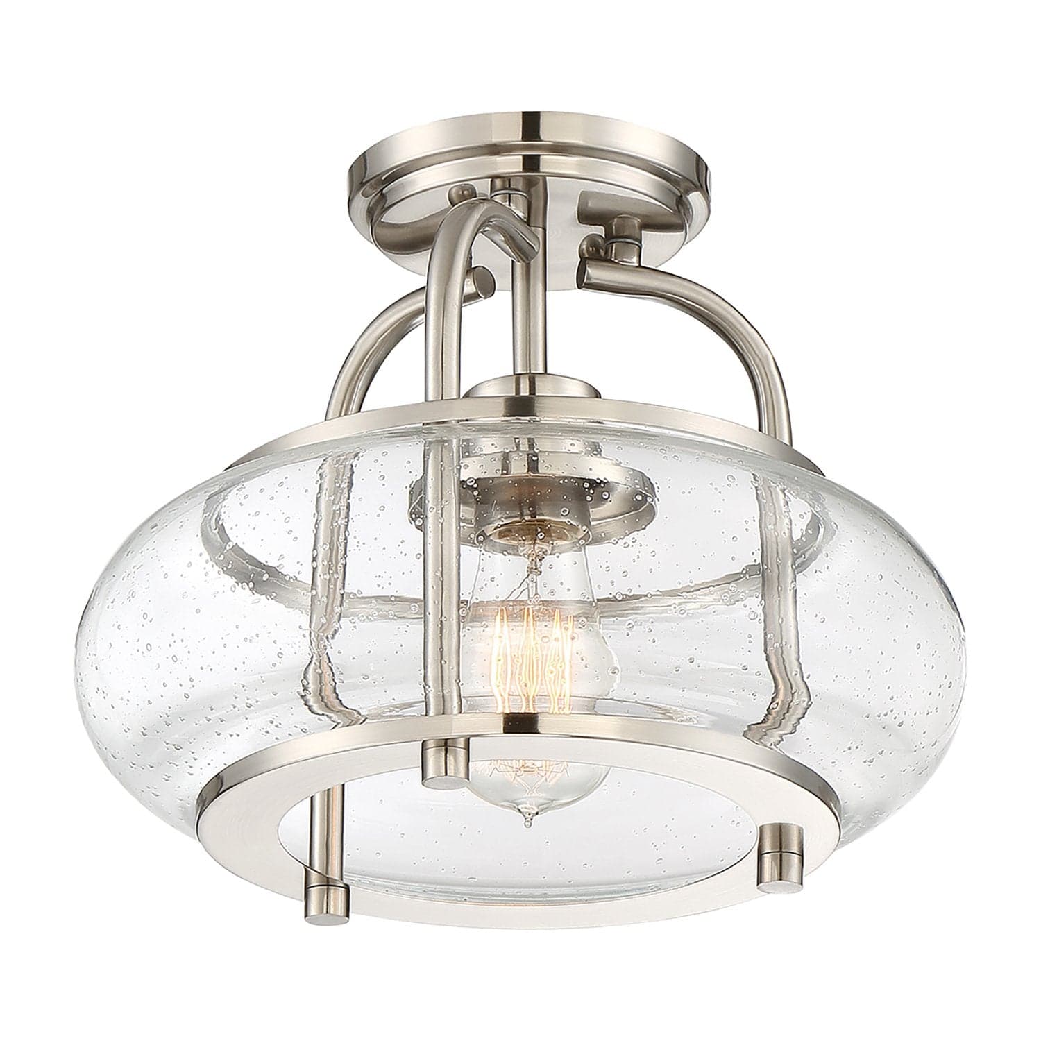 Sospensione Industrial Nordica Trilogy Metallo Nichel Spazzolato 1 Luce E27 in Lampade a sospensione LuceArt - Montecorvino Pugliano, commercioVirtuoso.it