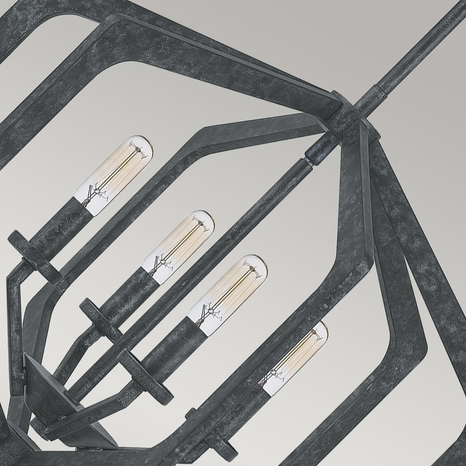 Lampadario Industrial Nordico Vanguard Acciaio Nero Antico 4 Luci E14 in Lampade a sospensione LuceArt - Montecorvino Pugliano, commercioVirtuoso.it