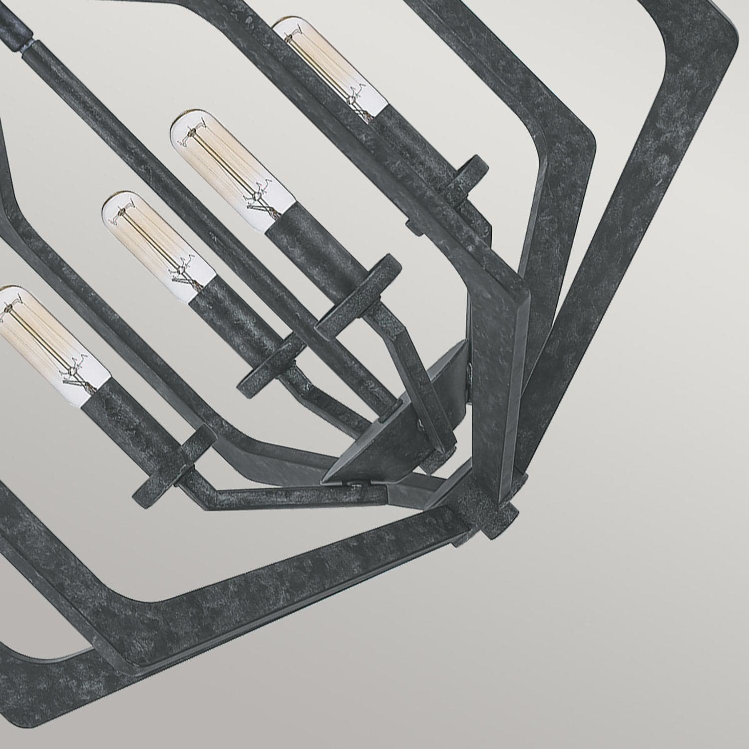 Lampadario Industrial Nordico Vanguard Acciaio Nero Antico 4 Luci E14 in Lampade a sospensione LuceArt - Montecorvino Pugliano, commercioVirtuoso.it