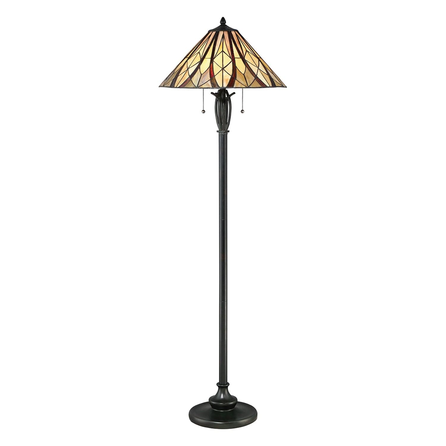Piantana Tiffany Victory Vetro Bronzo Valiant 2 Luci E27 in Lampade da terra LuceArt - Montecorvino Pugliano, commercioVirtuoso.it