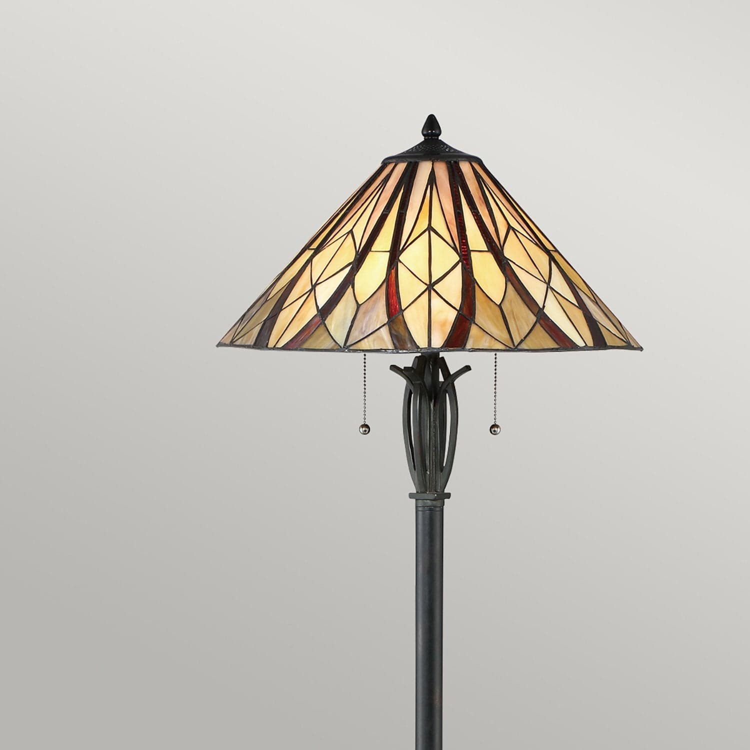 Piantana Tiffany Victory Vetro Bronzo Valiant 2 Luci E27 in Lampade da terra LuceArt - Montecorvino Pugliano, commercioVirtuoso.it