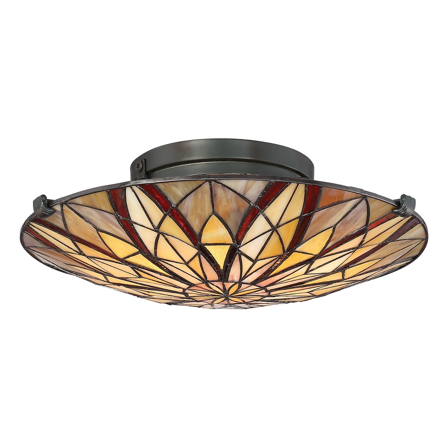 Lampadario Tiffany Victory Vetro Bronzo Valiant 2 Luci E27 in Lampade a sospensione LuceArt - Montecorvino Pugliano, commercioVirtuoso.it