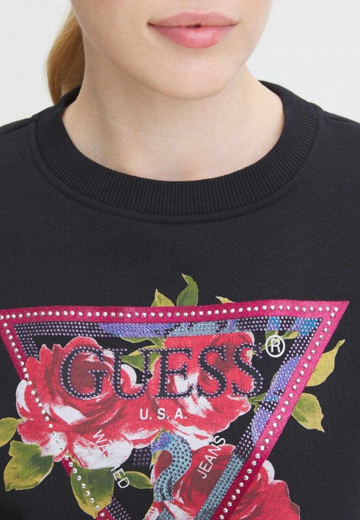 GUESS FELPA LOGO TRIANGOLO da donna in Felpe senza cappuccio Drestige - Casamassima, commercioVirtuoso.it