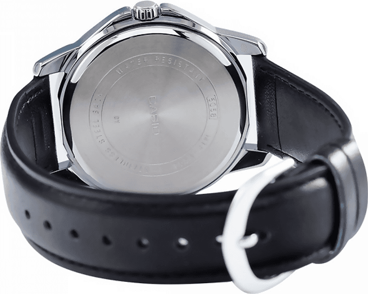 Orologio Casio per uomo, MTP-V004L-1B, cinturino in pelle nero, quadrante nero con segna data in Orologi da polso Loweconomy - Marineo, commercioVirtuoso.it