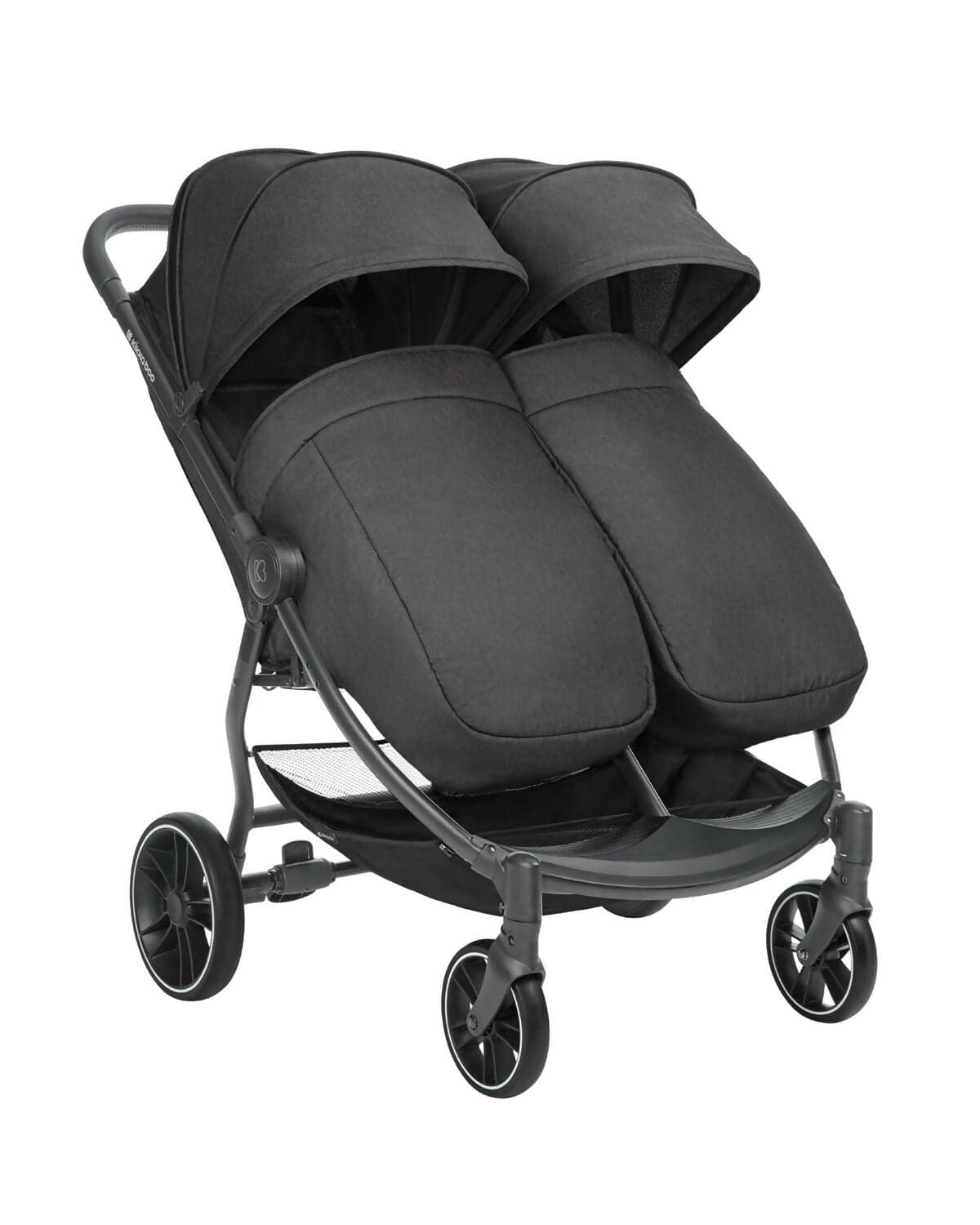 KIKKABOO Passeggino Gemellare Happy 2 Dark Grey 2024 - Twin - telaio in alluminio robusto, chiusura automatica e veloce, adatto dalla nascita fino a 15 kg, ruota a 360° RUOTA TOTALMENTE, colore Dark Grey, grigio in Passeggini compatti Sanitaria Gioia del Bimbo - Villa San Giovanni, commercioVirtuoso.it