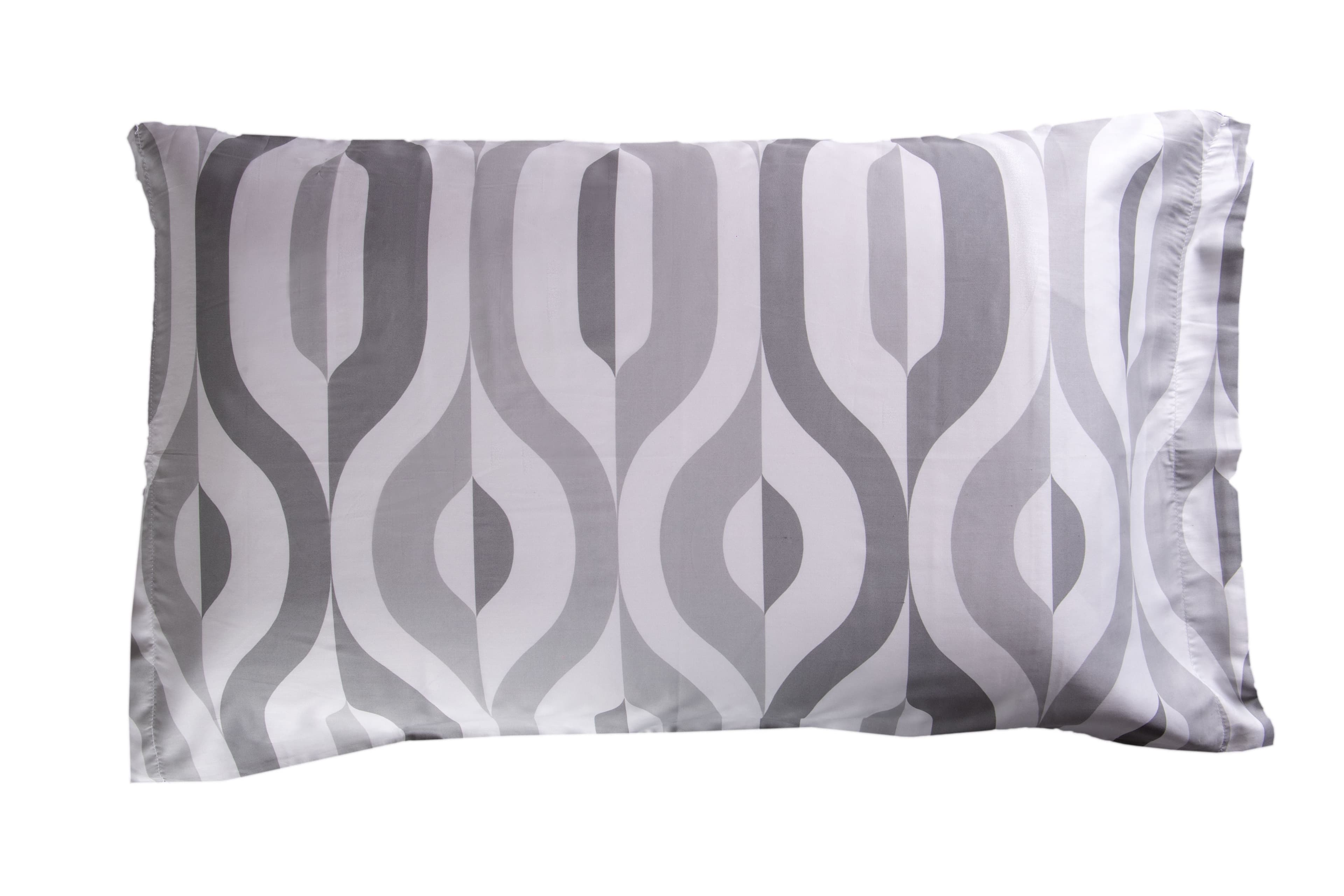 Completo letto lenzuola stampato stampa fantasia in raso di puro di cotone made in Italy MATRIMONIALE GEOMETRIE - Vanita di raso