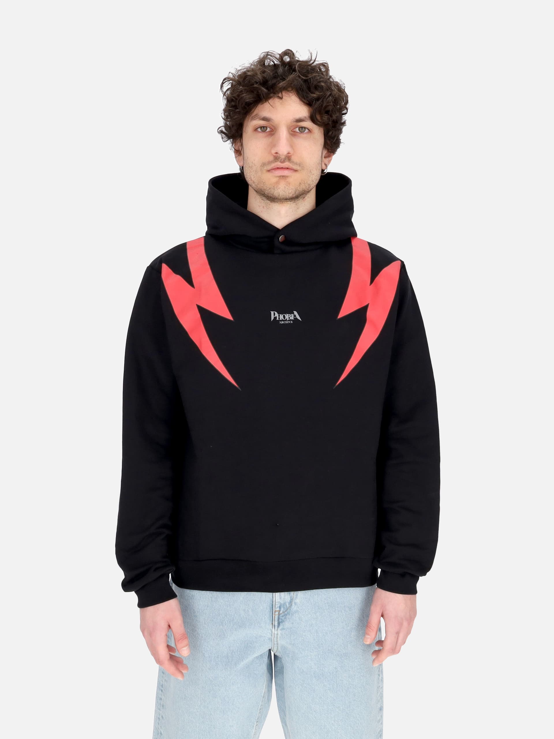 PHOBIA Felpa Leggera Cappuccio Uomo Screaming Skulls Print Hoodie Black/red da uomo in Felpe con cappuccio Drestige - Casamassima, commercioVirtuoso.it