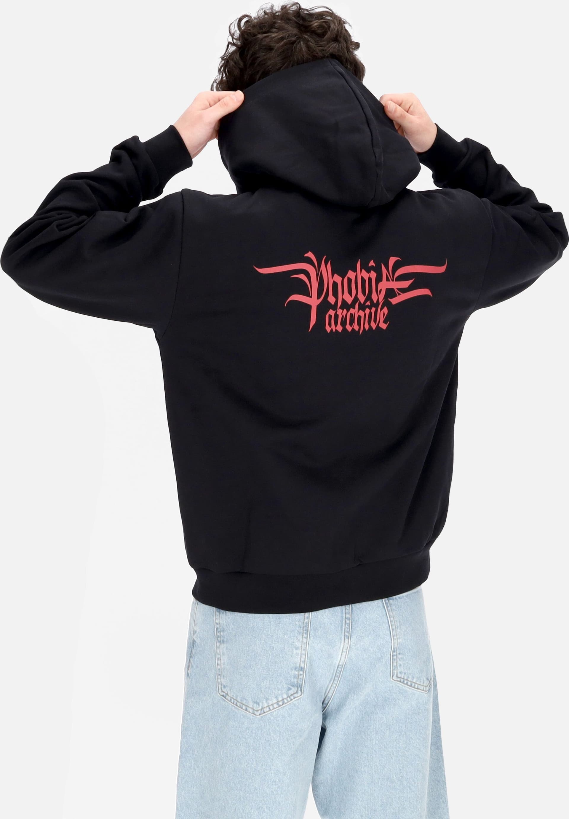 PHOBIA Felpa Leggera Cappuccio Uomo Triple Skull Print Hoodie Black/red da uomo in Felpe con cappuccio Drestige - Casamassima, commercioVirtuoso.it