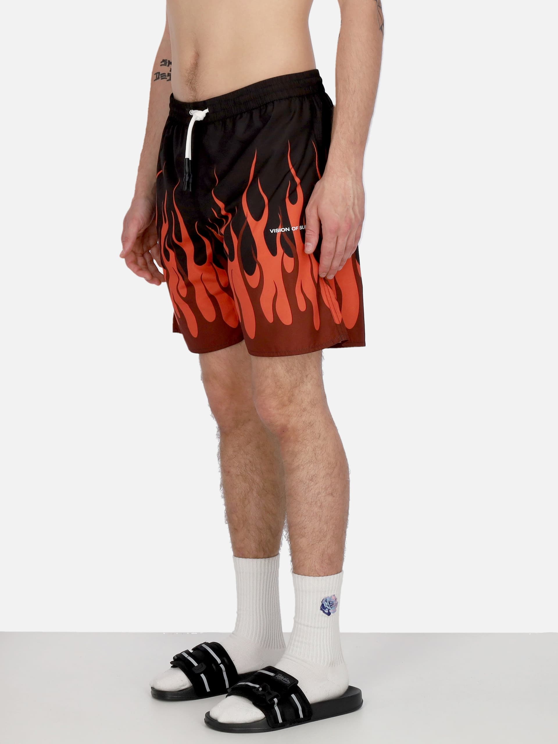 VISION OF SUPER Costume Pantaloncino Uomo Double Flames Swimwear Black/red da uomo in Pantaloncini e calzoncini Drestige - Casamassima, commercioVirtuoso.it